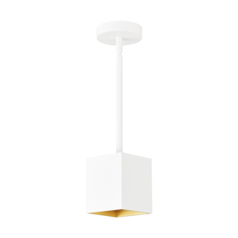 Visual Comfort Architectural 700TDEXOP63620WG-LED927 Modern Exo 6" 1-lt 5" LED Pendant Ceiling Light - Stem Length: 36" - CCT: 2700K - Shade Color: Matte White- Trim Finish: Haze Gold- Beam Spread: 20°
