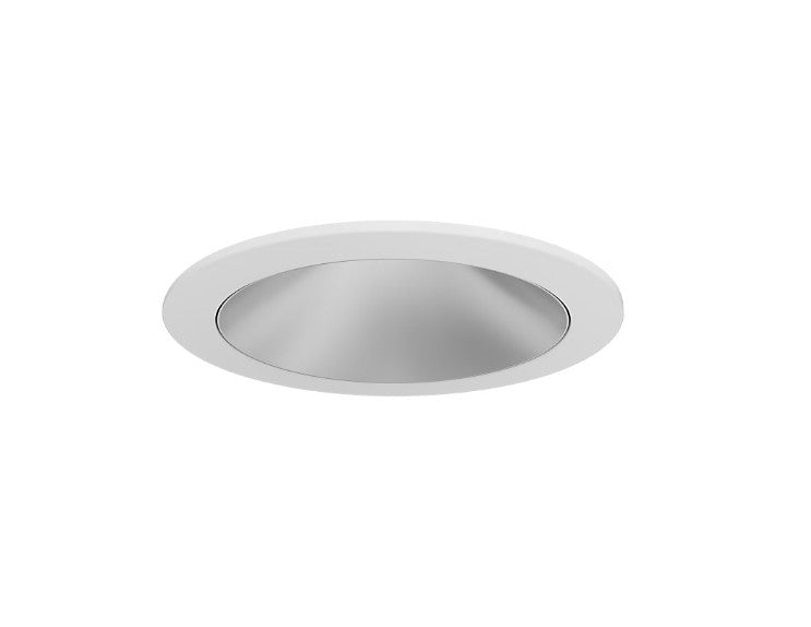 Visual Comfort Architectural ENCL3RRF-L12935DI-S-W Modern Entra CL 3" Round Fixed Downlight Flanged IC Airtight Trim / Remodel Housing - CCT: 3500K - 12W - Reflector/Baffle Color: Silver - Finish: White