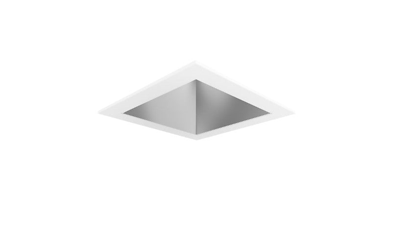 Visual Comfort Architectural ENCL3SRF-L15930DI-S-W Modern Entra CL 3" Square Fixed Downlight Flanged IC Airtight Trim / Remodel Housing - CCT: 3000K - 15W - Reflector Finish: Silver - Trim Finish: White