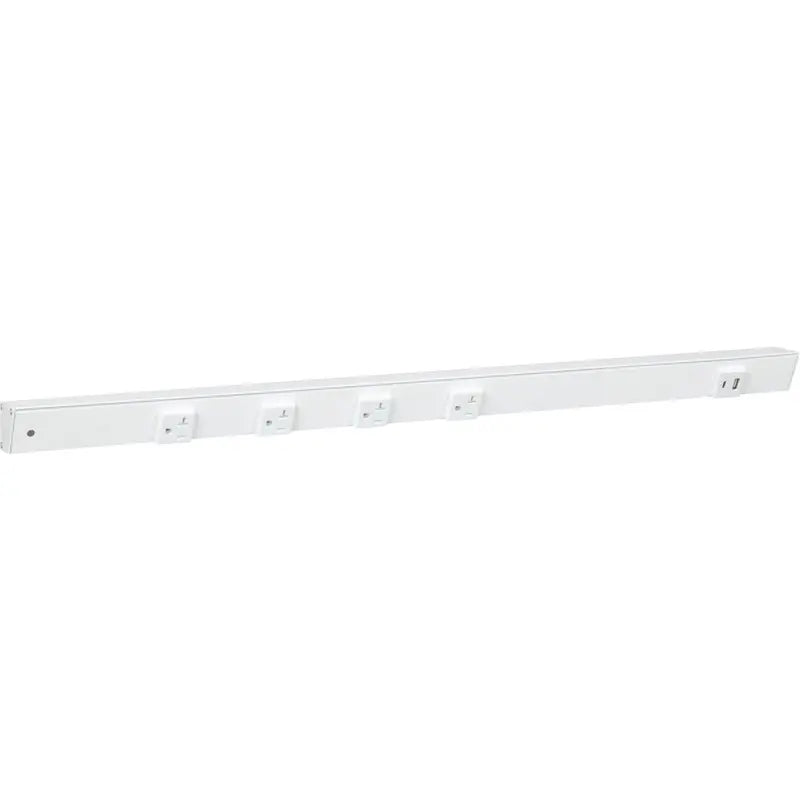 Task Lighting APTUR30-5WWT 30" Slim Angled Power Strip - Left Wire Entry - 4 White Receptacle - Right Side USB-A/C - 120V - Finish: White