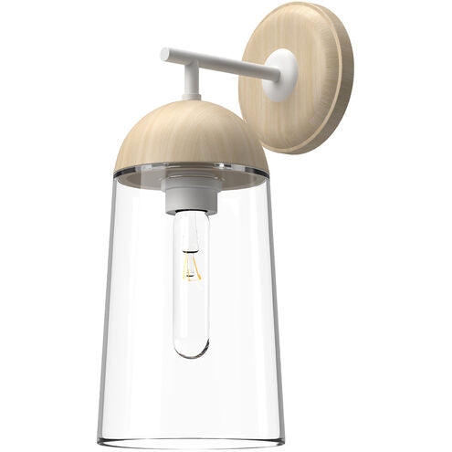 Alora Mood WV542007WHWK Emil 1 Light 6 inch White and Walnut Bath Vanity Light Wall Light