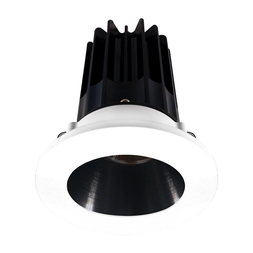 Lotus LED Lights LED-2-S15W-30K-2RRBK-2RTWH-60D 2" Round High Output Designer Series LED Recessed Downlight, 15W, 3000K, 1000 Lumens, 60° Beam Angle with Black Reflector - White Trim