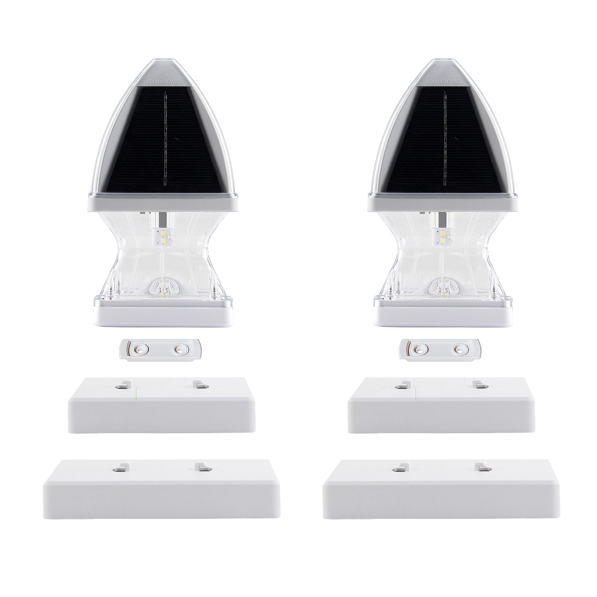 Gama Sonic 143iP2902KIT Gothic Solar Post Cap Light - White  2PK Kit With Finish 4"/5" Caps