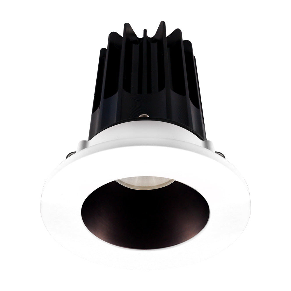 Lotus LED Lights LED-2-S15W-40K-2RRBZ-2RTWH-60D 2" Round Recessed LED 15W High Output Designer Series, 15W, 1020 Lumens, 4000K, 60° Beam Angle with Bronze Reflector - White Trim