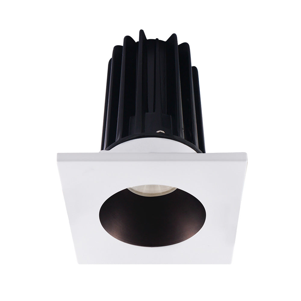 Lotus LED Lights LED-2-S15W-27K-2RRBZ-2STWH-60D 2" Recessed LED 15W High Output Designer Series, 980 Lumens, CCT 2700K, Bronze Reflector, Square White Trim, 60° Beam Angle