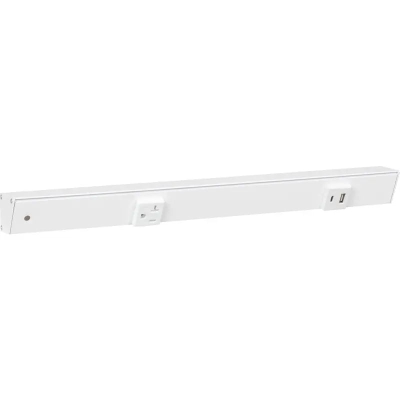 Task Lighting APTUR18-2WWT 18" Slim Angled Power Strip - Left Wire Entry - 1 White Receptacle - Right Side USB-A/C - 120V - Finish: White