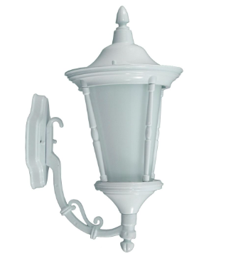 Dabmar Lighting GM115-L6-60K-W Cast Aluminium Post Wall Fixture E26 LED, Voltage 120V, Color Temperature 6000K, White Finish