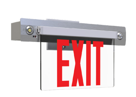 Westgate XTN-ELR-CL-1R-EM Edgelit Selectable Red/Green Exit Sign 120-277V