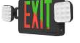 Westgate XTU-CL-RG-EM-RC-BK Combo Emergency Light/Exit Sign, Bi-Color Red/Green Default To Red, 120/277V, Remote Capacity 2 Heads, Black Finish