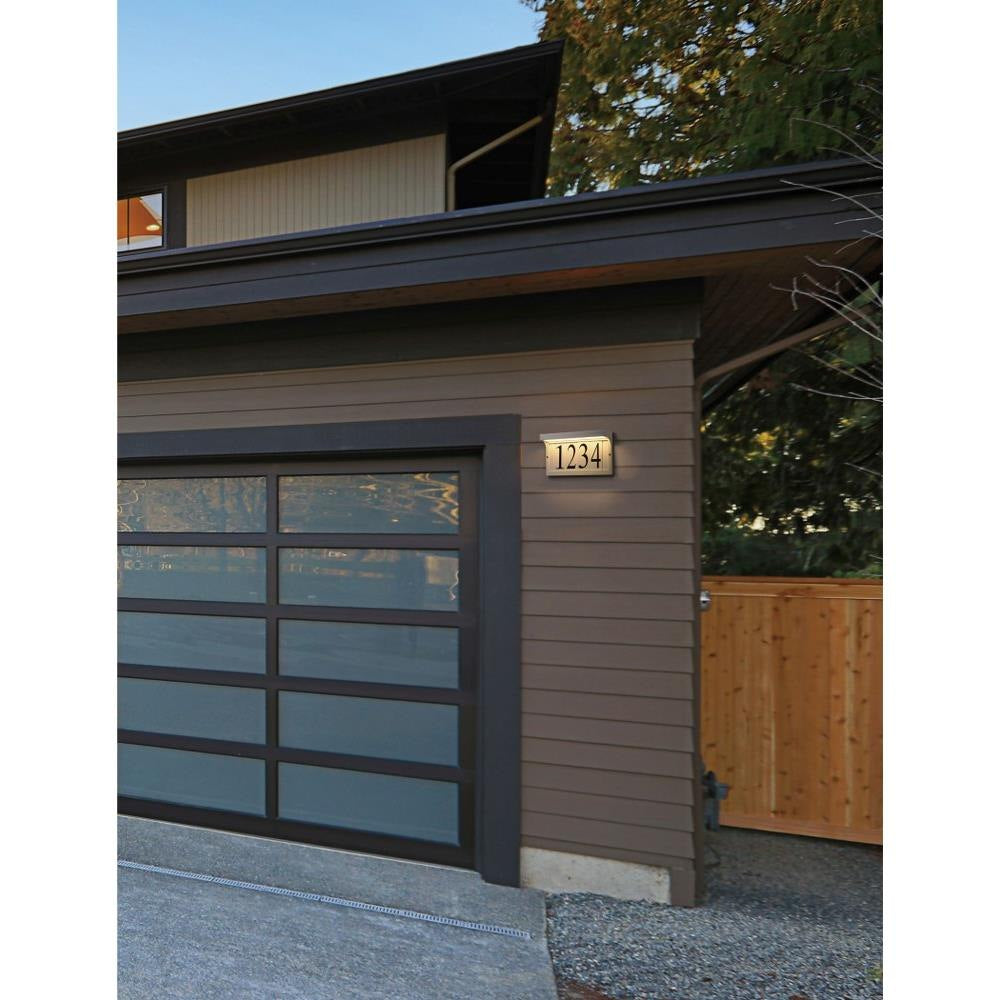 Maxim Lighting 53623WT Address Light Installed on Exterior Wall Showing House Number 1234 - Close Up