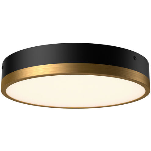 Alora Mood FM554211AGMB Adelaide LED 11.13 inch Aged Gold and Matte Black Flush Mount Ceiling Light