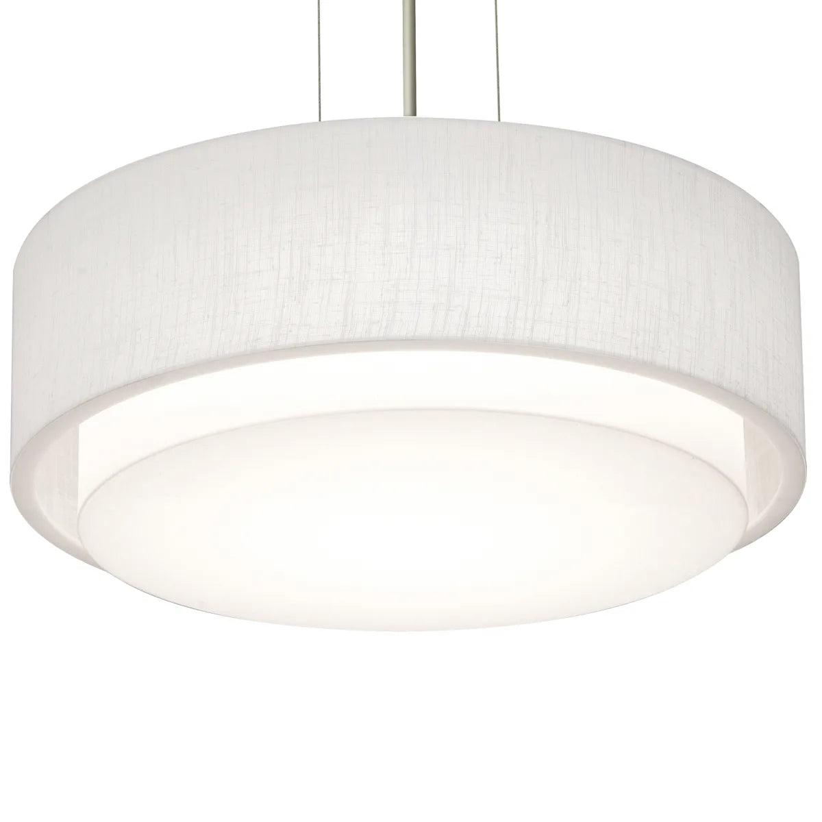 AFX Lighting SAP1614MBSN-LW 16-in 25W Sanibel Pendant Light, 2-Light, E26, 120V, Nickel/Linen White