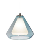 AFX Lighting AGP500L30D2SNAQ LED Pendant Light 120-277V 3000K Satin Nickel finish with Aqua & White shade