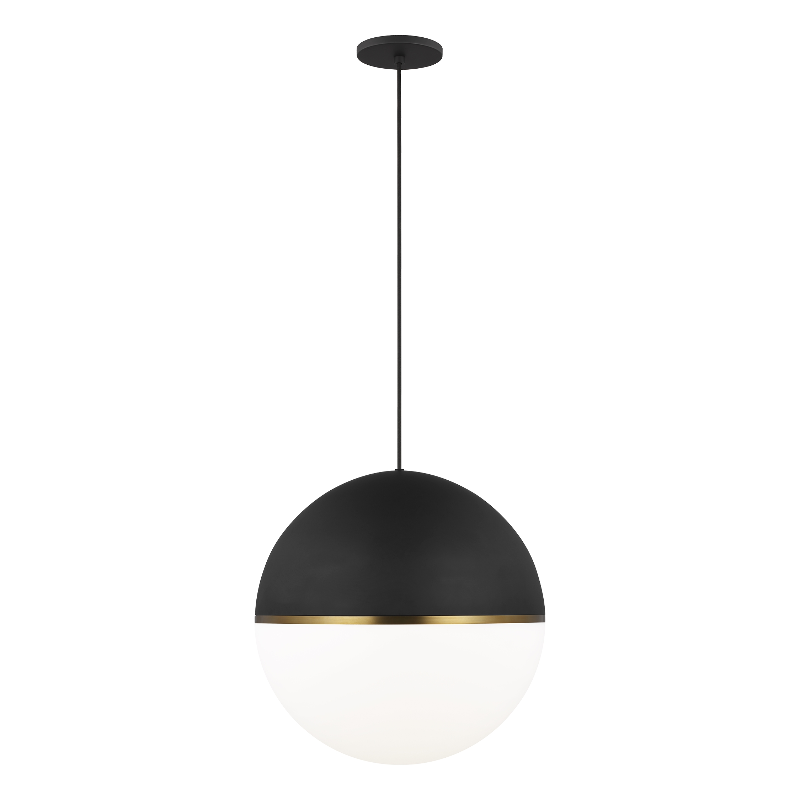 Visual Comfort Architectural 700TDAKV18BR Modern Sean Lavin Akova 18 inch Matte Black/Aged Brass Pendant Ceiling Light