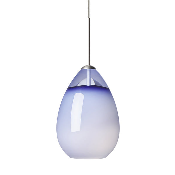 Visual Comfort Architectural 700MOALIUC Alina Monorail Pendant - Chrome - Steel Blue Shade - 50W 3000K - 558 Lumens - CRI 100 - 12V - Dimmable