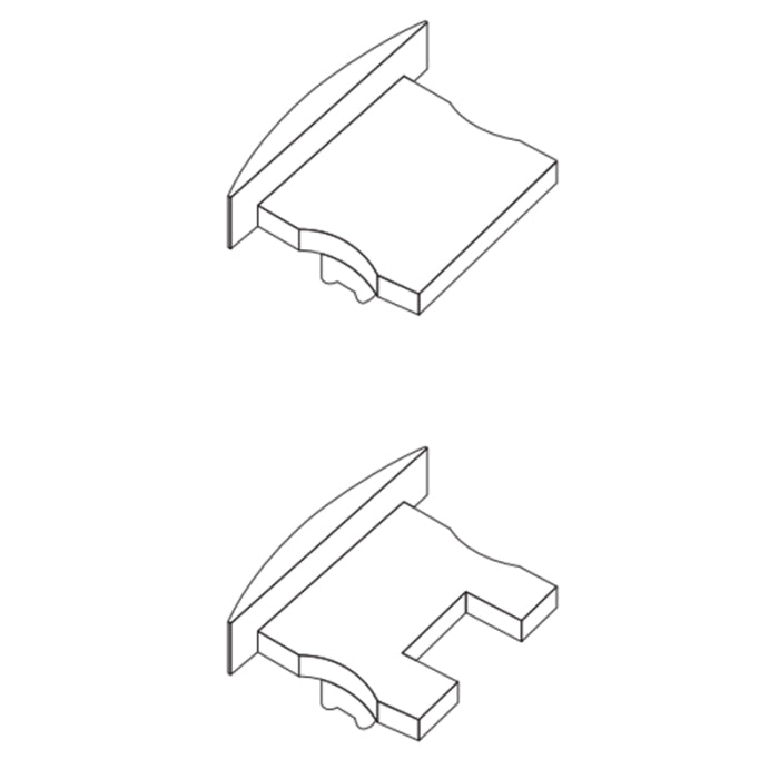 Alloy LED AL-50-11-9951-SL Ankr 3 - Silver Plastic End Caps 2 Pair Pack: 2 Open - 2 Closed