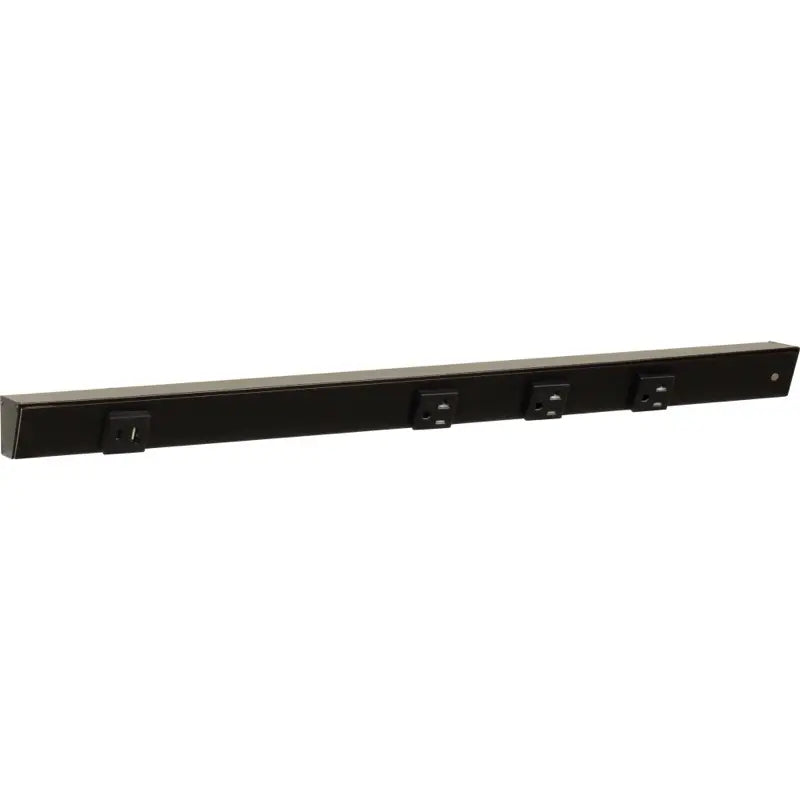 Task Lighting APTUL24-4BBK 24" Slim Angled Power Strip - Right Wire Entry - 3 Black Receptacle - Left Side USB-A/C - 120V - Finish: Black