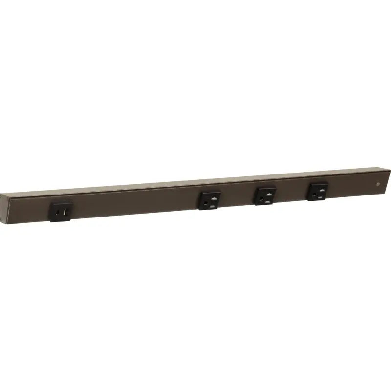 Task Lighting APTUL24-4BBZ 24" Slim Angled Power Strip - Right Wire Entry - 3 Black Receptacle - Left Side USB-A/C - 120V - Finish: Bronze
