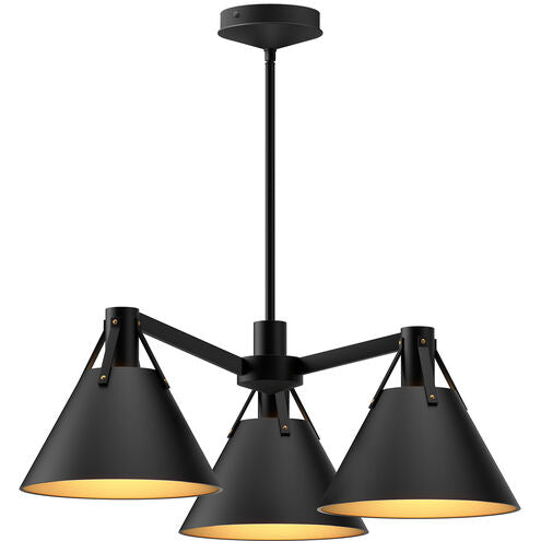 Alora Mood CH584525MB Archer 3 Light 25.13 inch Matte Black Chandelier Ceiling Light