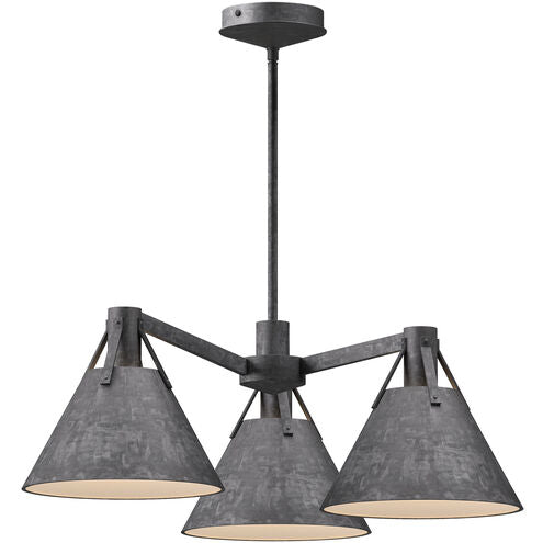 Alora Mood Lighting CH584525SL Archer 3 Light 25.13 inch Steel Chandelier Ceiling Light