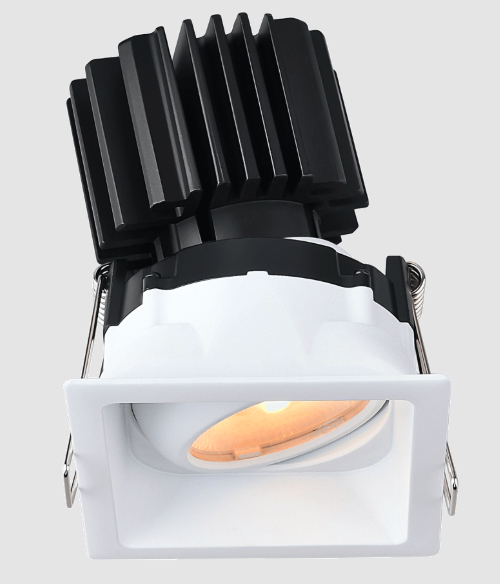 Lotus LED Lights L3G-SRT-WH-RC20-4C90 Tangra 3″ Gimbal Square Recessed Thin White Trim, Reflector Clear Glass, Beam Angle 20°, 4CCT+DTW 35K to 27K, CRI90