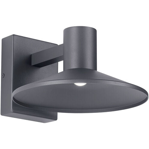 Visual Comfort Architectural 700OWASHL92710DHUNVSP Sean Lavin Ash Dome shade LED 9.6" Charcoal Outdoor Wall Light 8.1W 90 CRI 2700K IP65 Dark Sky Surge Protection