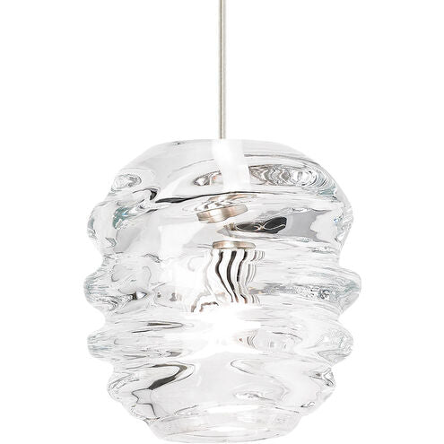 Visual Comfort Architectural 700TDADRCS-LEDS930 Modern Sean Lavin Audra LED 5.3 inch Satin Nickel Pendant Ceiling Light in LED 90 CRI 3000K, Clear Glass