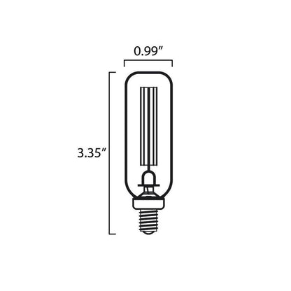 Maxim Lighting BL4E12T8CL120V22 LED T8 Replacement Bulb Dimensions - 0.99 inch Width by 3.35 inch Height