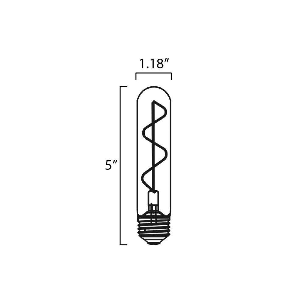 Maxim Lighting BL4E26T10CL120V27 LED T10 Replacement Bulb Dimensions - 5 inch Length by 1.18 inch Width