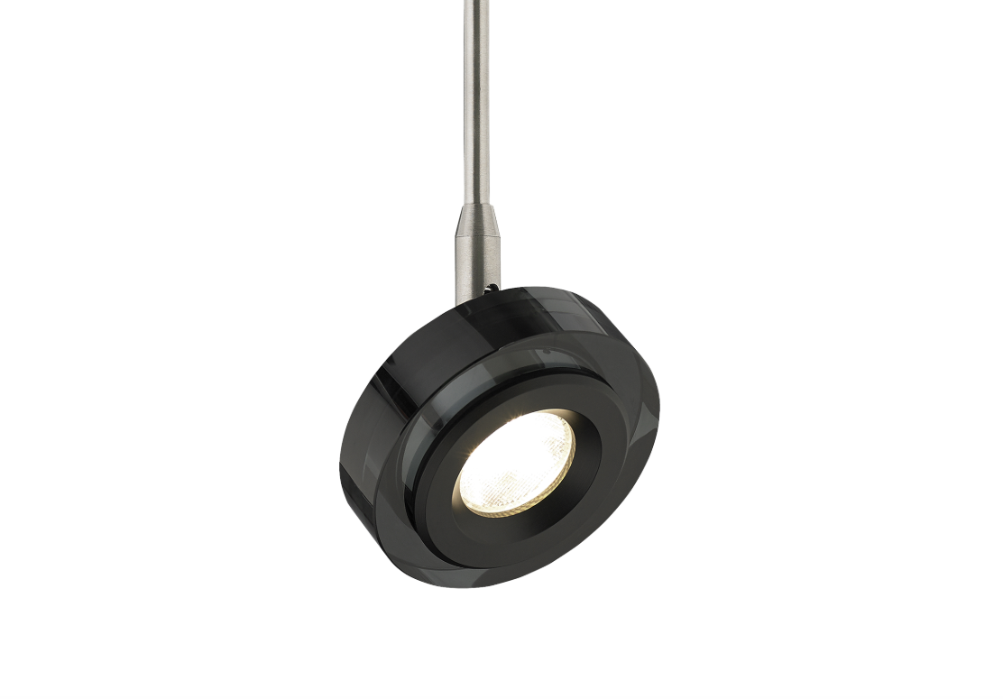 Visual Comfort Architectural 700FJBRM9304014KB Modern 14" Sean Lavin Brim Head Low-Voltage 9.2W LED FreeJack Ceiling Light - Color temperature: 3000K - CRI: 90 - Beam Spread: 40° - Finish: Black - Color: Transparent Smoke