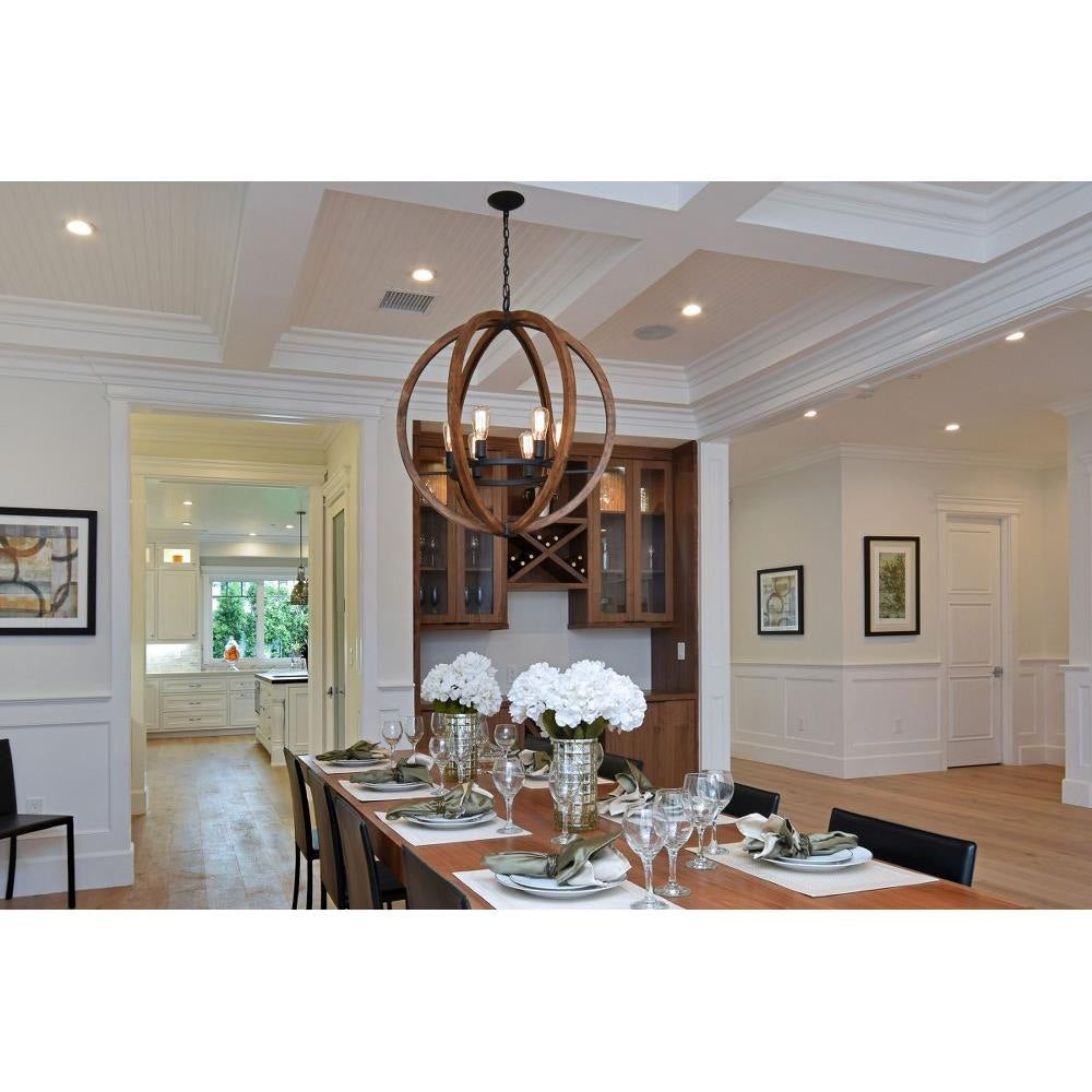 Maxim Lighting 20915APAR Bodega Bay 6 Light Pendant - Lifestyle photo installed over dining room table