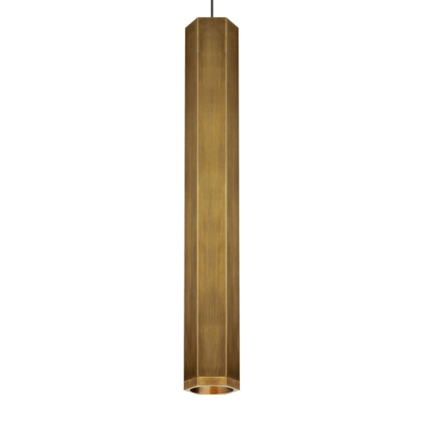 Visual Comfort Architectural 700MOBLKLBS-LED930 Blok Large Monorail Pendant - Matte Black/ Satin Nickel - Steel Shade - 8W 3000K - 485 Lumens - CRI 90 - Dimmable