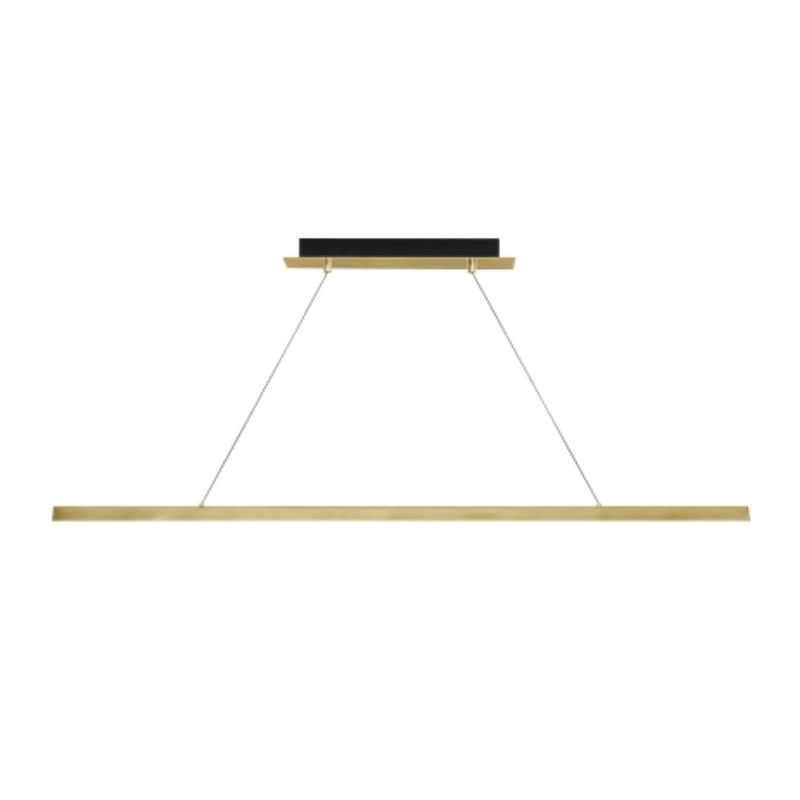 Visual Comfort Architectural 700LSDES48NB-LED92730 Modern Sean Lavin Dessau 1-lt 48" LED Linear Suspension Ceiling Light CCT 2700K-3000K - Finish Natural Brass