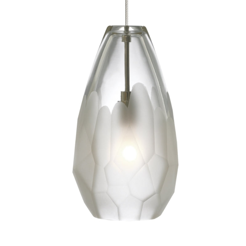 Visual Comfort Architectural 700MOBRLFS Briolette Monorail Pendant - Satin Nickel - Frost - 50W Xenon - 12V - Dimmable