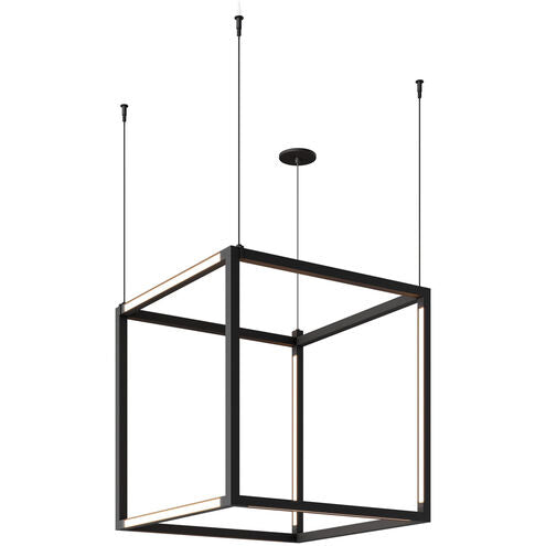 Visual Comfort Modern Collection 700BRXCL93024BS Brox 25" 15.6W 3000K 24V Surface Canopy LED Cube Pendant Nightshade Black