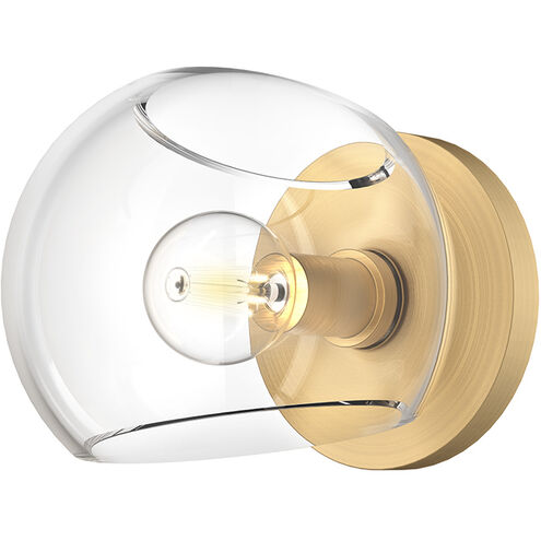 Alora Mood WV548006BGCL Willow 1 Light 6 inch Brushed Gold Bath Vanity Light Wall Light in Clear