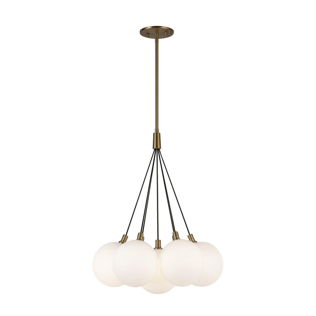 Kuzco Lighting CH3117-BG/OP Bolla LED 16.5 inch Brushed Gold Chandelier Ceiling Light in Opal Glass