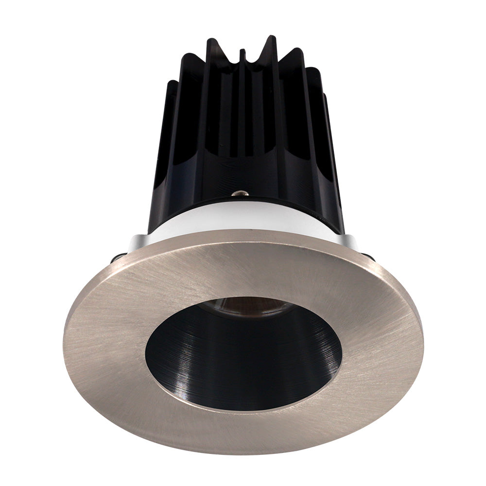 Lotus LED Lights LED-2-S15W-30K-2RRBK-2RTBN-60D 2" Round High Output Designer Series LED Recessed Downlight - 15W, 3000K, 1000 Lumens, 60° Beam Angle with Black Reflector - Brushed Nickel Trim