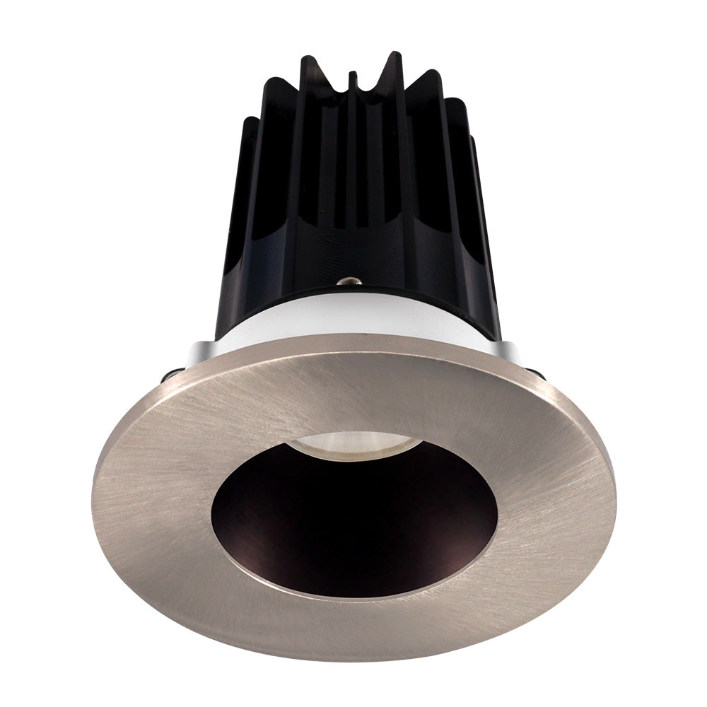 Lotus LED Lights LED-2-S15W-40K-2RRBZ-2RTBN-60D 2" Round Recessed LED High Output Designer Series, 15W, 1020 Lumens, 4000K, 60° Beam Angle with Bronze Reflector - Brushed Nickel Trim