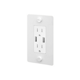 Buster + Punch NSC-14183 US 1G Complete Duplex Outlet + 2 USB Charger With White finish