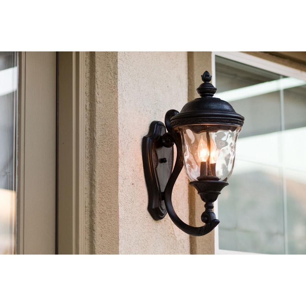 Maxim Lighting Carriage House VX collection lifestyle close-up wall sconce exterior