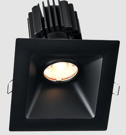 Lotus LED Lights L3G-SSW-BK-RF50-4C90 Tangra 3″ Gimbal Square Sloped Wide Black Trim, Reflector Frosted Glass, Beam Angle 50°, 4CCT+DTW 35K to 27K, CRI90
