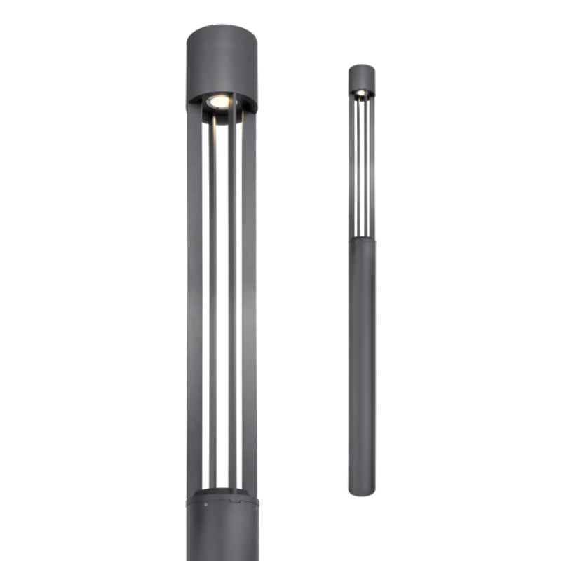 Visual Comfort Architectural 700OCTUR8401240HUNV1SPCLF Turbo 150" 60W 4000K LED Outdoor Light Column Charcoal, 40° Wide Beam, Button Photocontrol & In-Line Fuse