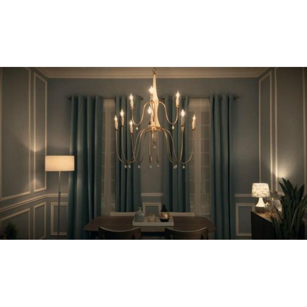 Maxim Lighting 22436CSTGL Claymore 6 Light 28 Inch Claystone Gold Leaf Chandelier Ceiling Light - Lifestyle Room Setting