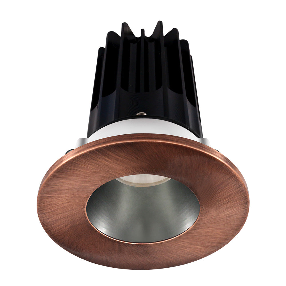 Lotus LED Lights LED-2-S15W-30K-2RRCH-2RTCP-60D 2" Round Recessed LED 15W High Output Designer Series, 15W, 1000 Lumens, CCT 3000K 60° Beam Angle with Chrome Reflector - Copper Trim