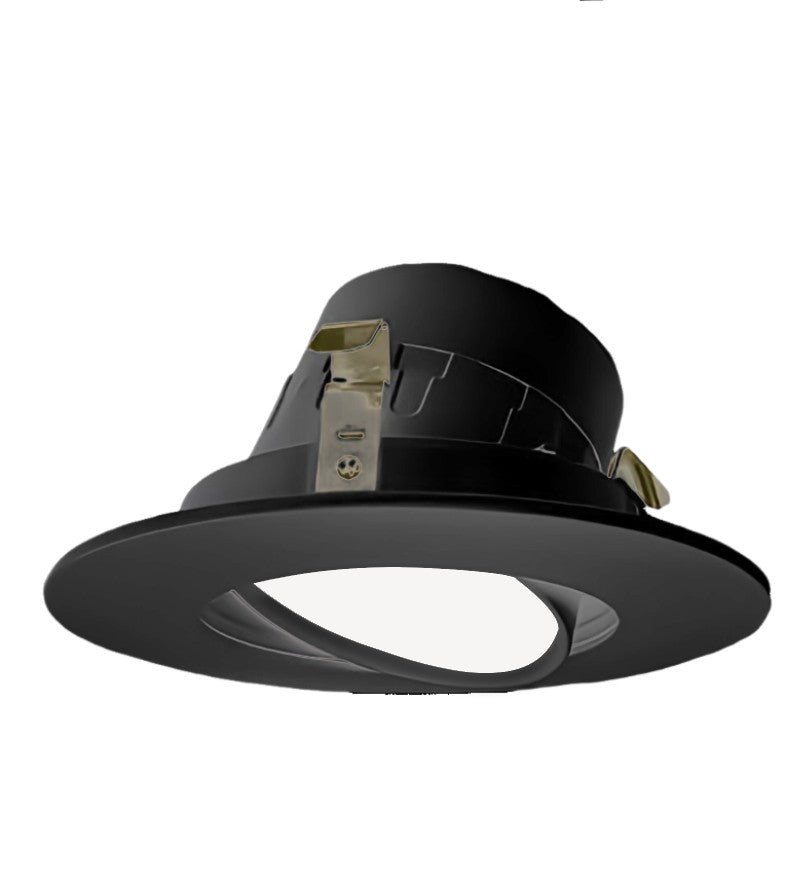 ESL Vision ESL-GBLR-4-10W-12750-WH 4" Round Gimbal Retrofit Downlight, Wattage 10W, CCT 2700-5000K Kelvin Selectable, Up to 720 Lumens, 90CRI, 120V Triac Dimmable, E26 Base Adapter, Black Finish