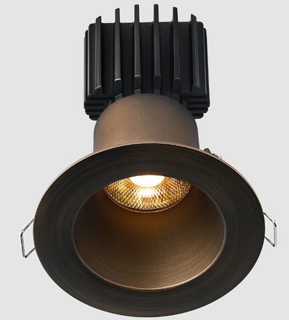 Lotus LED Lights L3F-RDW-BR-RS36-4C90 Tangra 3″ Fixed Round Deep Regressed Wide Bronze Trim, Reflector Semi Frosted Glass, Beam Angle 36°, Color Temperature 4CCT+DTW 35K to 27K, CRI90