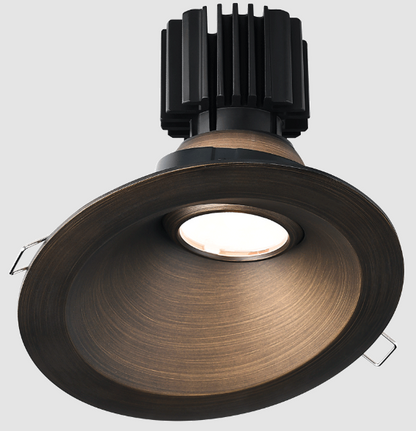 Lotus LED Lights L3G-RSW-BR-RS20-3K98 Tangra 4" Gimbal Round Sloped Wide Trim – CCT 3000K – 20° Beam – Bronze Trim – Semi-Frosted Glass Reflector – CRI98