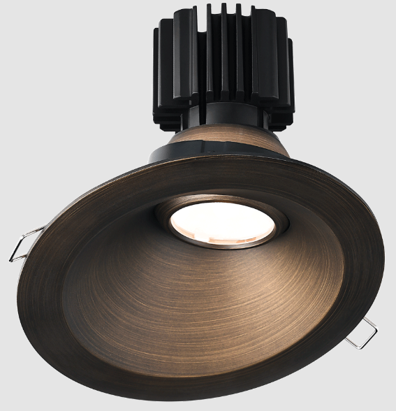 Lotus LED Lights L3G-RSW-BR-RF50-3K98 Tangra 4" Gimbal Round Sloped Wide Trim – CCT 3000K – 50° Beam – Bronze Trim – Frosted Glass Reflector – CRI98