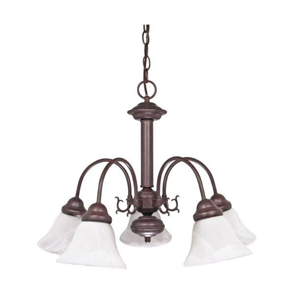 Nuvo 60-183 24" Ballerina Chandelier 5-Light, Wattage 60W, Old Bronze, Alabaster Glass Shade